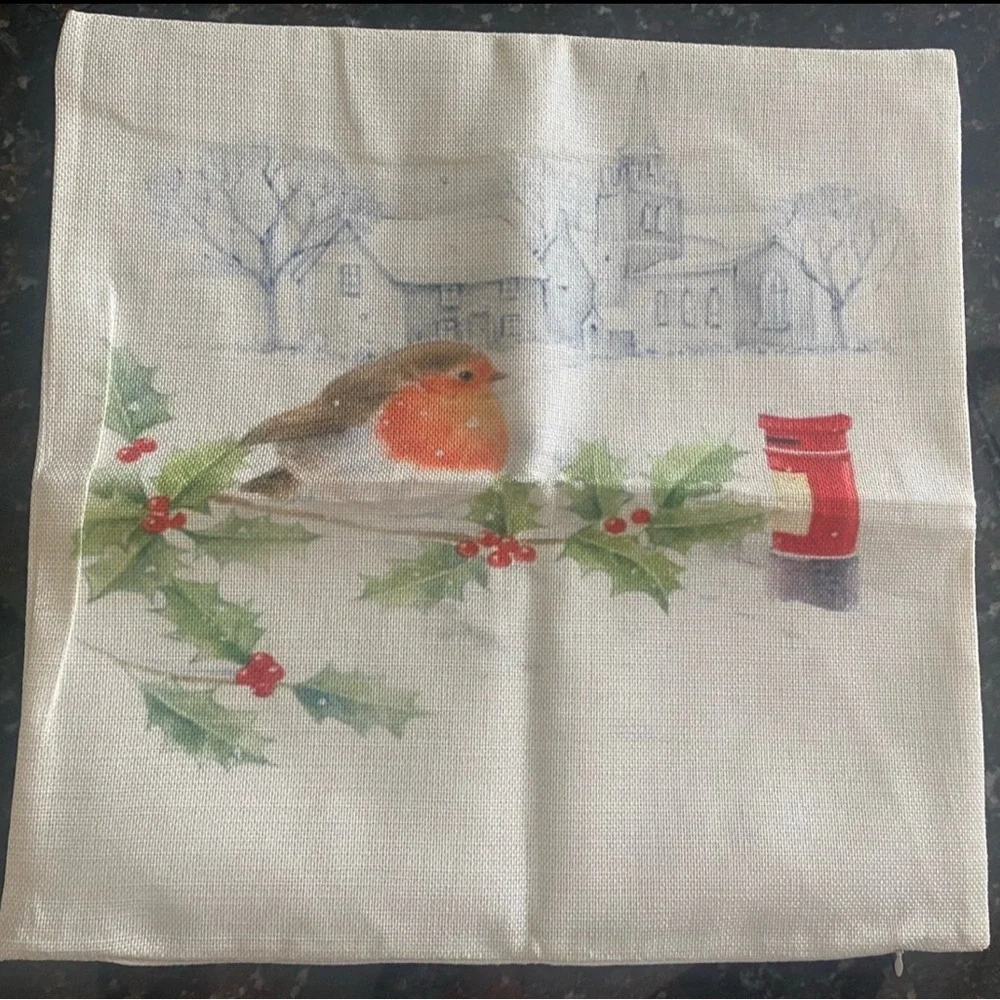 Christmas 17.5” x 17.5” Snowy Santa English British Letter Box Cushion Cases x4